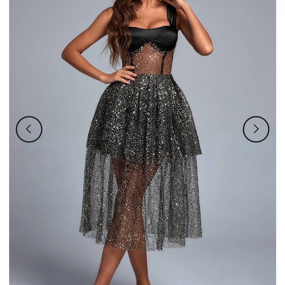 Black corset flowy dress